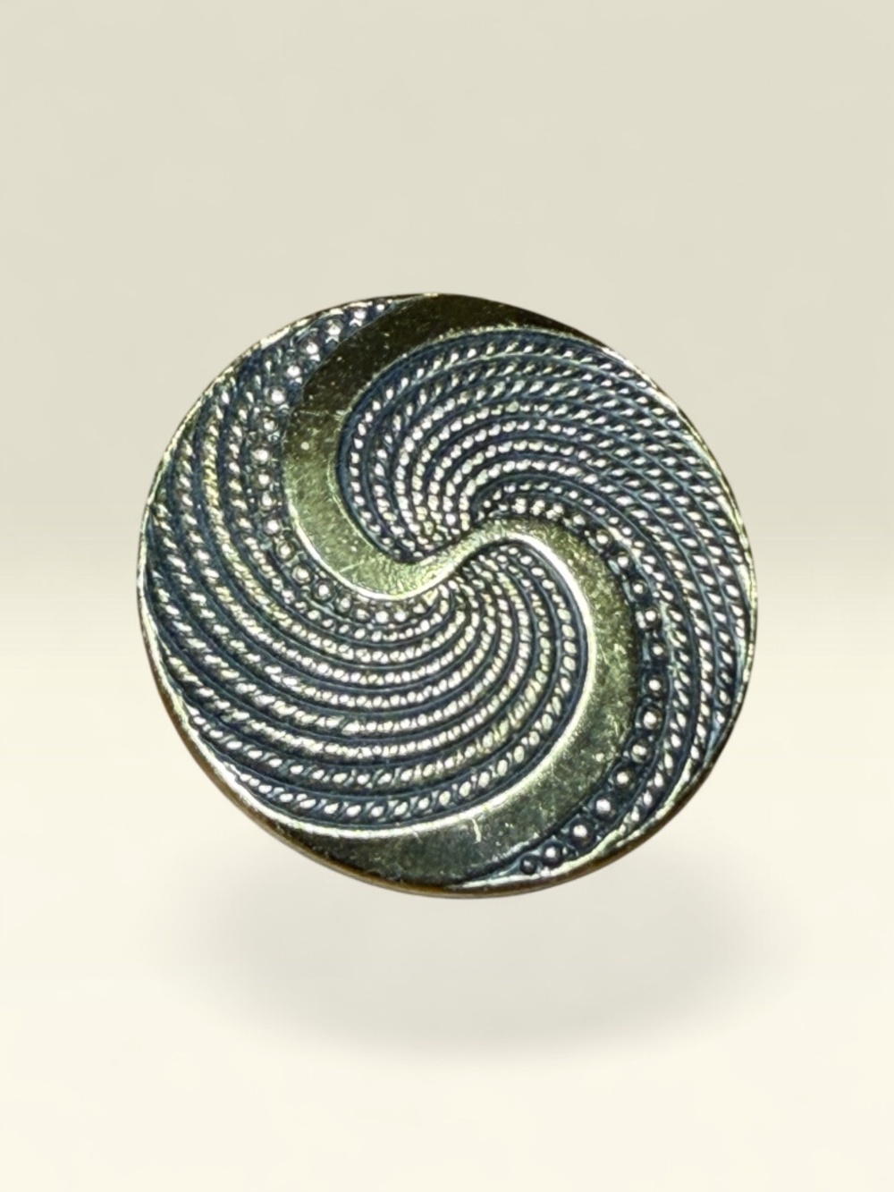 Vintage Spiral Black & Gold Tone Scarf Clip - Signed Western Germany